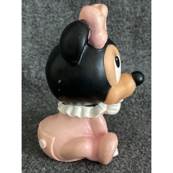 Disney Baby Minnie Mouse Squeaky Toy Pink Rubber Figure 5.5 inches Vintage - Picture 6 of 10